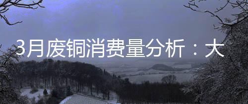 3月废铜消费量分析:大幅返升